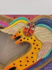 Vtg 2000 Laurel Burch Cat Picture Frame Cat W wings Rainbow  8  X 6   Whimsical 