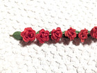 Vintage Stem Of 10 Red Roses-millinery Flowers-11  Dolls Hats