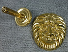Vintage Large Brass Lion Head Hand Towel Holder 5  Heavy