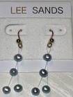 Lee Sands Icy Blue Genuine Pearl Floating 6 5    Bracelet   2    Earrings Set 90s
