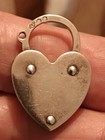Antique Victorian Edwardian Signed  French  800 Silver Heart Locket Pendant Rare