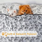 Soft Flannel Dog Blanket Warm Pet Throw Paw Print Fleece For Puppy Cat Crate