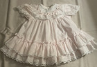 Vintage Pale Pink Ruffled Frilly Lace Trim Baby Dress Size 24 Months Usa