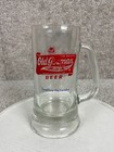Old German Premium Lager Collectible 6 25  Pedestal Beer Mug Heavy Clear Glass