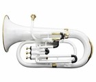 Weekend Sale New White Bb Flat 3 Valve Euphonium With Free Hard Case mouthpiece
