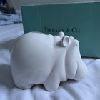 Vintage Tiffany   Co  Hippo Piggy Bank 1977 White Bnib With Box