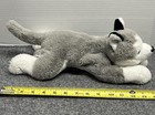 Fao Schwarz Husky Dog 14  Plush Stuffed Animal Gray White
