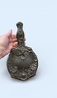 Antique Art Nouveau Empire Art Silver Plated Hand Mirror Floral Repousse