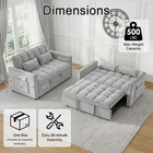 3 1 Convertible Sleeper Sofa Bed Velvet Pull Out Couch Adjustable Loveseat Futon