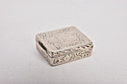 Beautiful Vintage Tiffany Silver gilt Embossed Foliate Hinged Pill stamp Holder