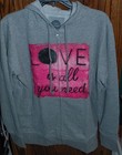 Medium Nwt Women s Life Is Good Love Is All You Need Zip Front Hoodie Sweatshirt