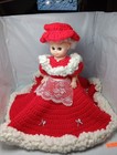 Vintage Or Handmade Crochet Doll   To As A  bed Doll   14 Inch Tal  16 Wide 