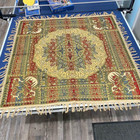 Large Antique Jewel Tone W gold Tapestry Moroccan Style Tablecloth Wall Hanging