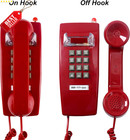 Traditional Red Wall Phone Retro 2554 Landline W  Mechanical Ringer - Us