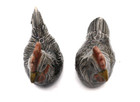 Pair Of Vintage Small Black And White Rooster And Hen Figurines