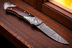 Custom Hand Made Forged Damascus Steel Folding Blade Pocket Knife  670