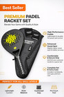 Padel Racket Set Wonder Family Eva Core W  Bag Wristbands Grip Beginner Pro