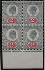 Edvii 2d Grey-grn   Carmine  Trial Paper Ocp Block  Fine Mint  With Cert 