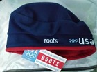 Vtg Usa Winter Olympics Team Hat Roots Navy Blue Beret Hat Salt Lake City Nwt