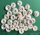  30  Vintage 7 16   -9 16    White Plastic 2-hole Craft Buttons Sets   Singles-v1