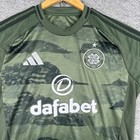 Adidas Celtic Football Club Jersey Mens Large L Green Slim Fit Aeroready