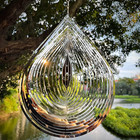 12  3d Stainless Steel Wind Spinner  Water Droplet Garden Metal Decoration
