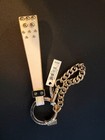 New Rare Coach Studded Leather Loop Bag Charm And Curb Chain Keychain  f63632