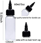 8pcs 2 Oz Squeeze Bottles Dispensing Plastic Squeeze With Twist Cap Small Clear 