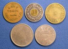 5 South Carolina Parking Tokens - Charleston  Columbia  Clemson   Newberry