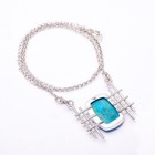 Magnesite Turquoise 925 Sterling Silver Tennis Necklace 19-23  Cp_9441_204_47
