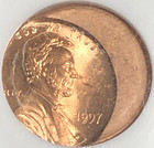 1997 1c  ngc Ms64 Rd  25  Off Center Struck   mint Error   Lustous  Rare         