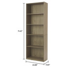 Mainstays 5-shelf Bookcase With Adjustable Shelves  Rustic Oak