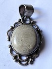 Ancient Antique Victorian Silver Pendant With White Stone Amazing Very Rare