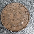 1868 Usa 2 Two Cent Piece Shield Coin Fine pq Better Date Free Shipping    