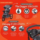 Baby Trend Expedition Zero Flat Jogger Stroller W canopy   Led Lights  Dash Grey