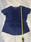 Scrubstar Women   s Navy Solid 2-piece Scrub Set V-neck Top   Pants Size M