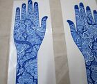 Henna Reusable Rubber Stencils Henna Temporary Tattoo Body Art Full Hand 1 Pair