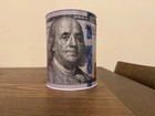 2 Pack -  100 Dollar Bill Coin Bank Tin Can Benjamin Franklin Money Saving Box