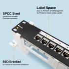 8 Port Patch Panel Cat7 Keystone Coupler Shielded Wall Mount 10 Inch