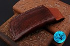 Custom Handmade Pure Cow Engraved Leather Sheath For Folding Knife 1711