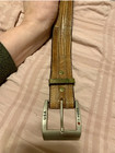Vintage Brazos Joe Belt Co  Genuine Reptile Leather   Size 40   Usa York Buckle