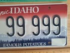 License Plate  Idaho  Sunset  Quintuple 9  C 99999