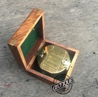 Vintage 1917 Brunton Old London Compass And Brown Wooden Case Box Nautical