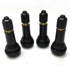 Tr413 Snap-in Tire Valve Stems With Caps Black Rubber  4 Pcs  Rubber Type