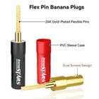 Flex Pin Banana Plugs Connector  6 Pairs  12 Pcs   2mm Braided  24k Gold-plat   