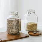 Mainstays 106 Oz Clear Glass Airtight Storage Jar With Locking Lid Large Storage
