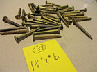 39-vintage Solid Brass Wood Screws With Flat Sloted Heads 1 1 4  Long X  6 9 64 
