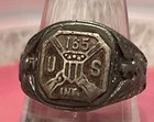Ww1 Sterling Silver 165th Us Infantry Crossed Rifles Insignia Signet Ring Sz 9 5