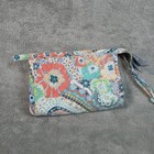 Vera Bradley Quilted Cosmetic Bag Wristlet Floral Paisley Multi-color Zip Pouch