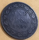 1906 Canada Large One Cent Coin Edward Vii Canadian 1 Penny Km  8 Bronze 25 4mm